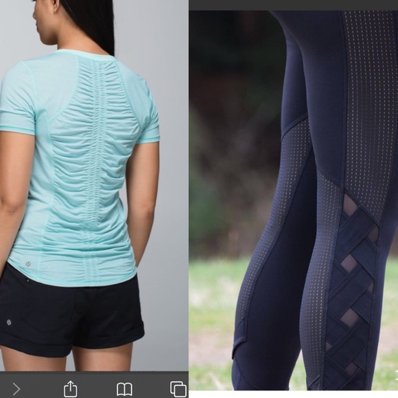 LOT Lululemon varsity crop &runner up T-shirt